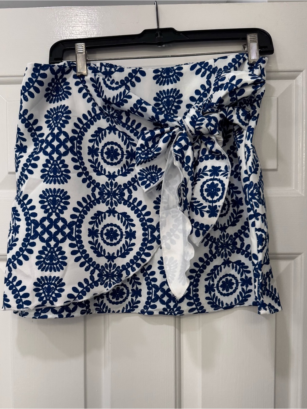 Blue and White Wrap skirt